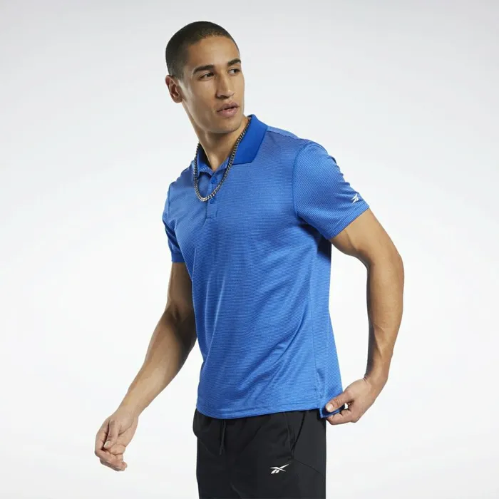 TShirts and Graphic Tees Mens Reebok Workout Ready Striped Polo Shirt Humble Blue TShirts and Graphic Tees Mens Reebok Workout Ready Striped Polo Shirt Humble Blue