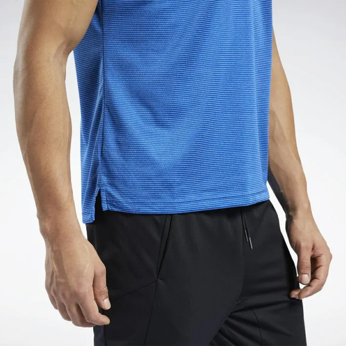 TShirts and Graphic Tees Mens Reebok Workout Ready Striped Polo Shirt Humble Blue