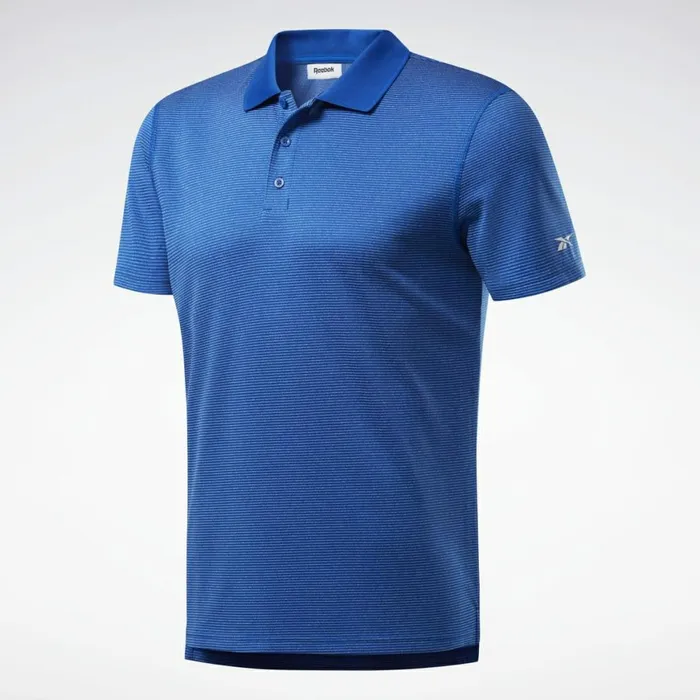 TShirts and Graphic Tees Mens Reebok Workout Ready Striped Polo Shirt Humble Blue
