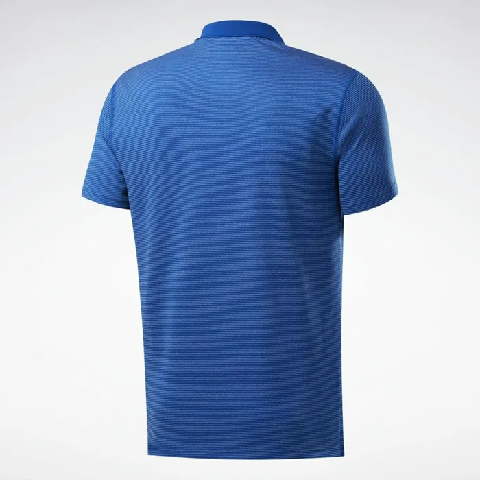 TShirts and Graphic Tees Mens Reebok Workout Ready Striped Polo Shirt Humble Blue
