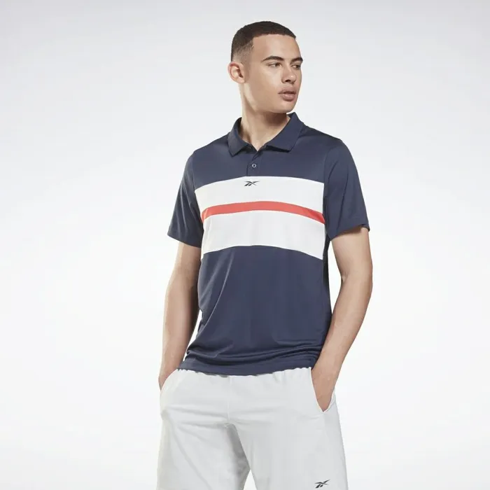 TShirts and Graphic Tees Mens Reebok Workout Ready Striped Polo Shirt Vector Navy White TShirts and Graphic Tees Mens Reebok Workout Ready Striped Polo Shirt Vector Navy White