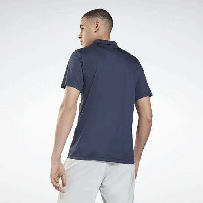 TShirts and Graphic Tees Mens Reebok Workout Ready Striped Polo Shirt Vector Navy White