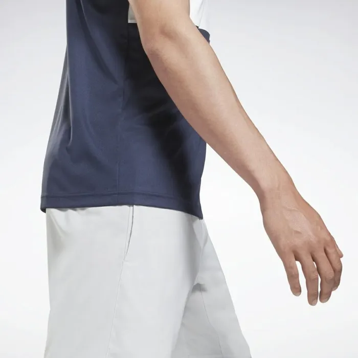 TShirts and Graphic Tees Mens Reebok Workout Ready Striped Polo Shirt Vector Navy White