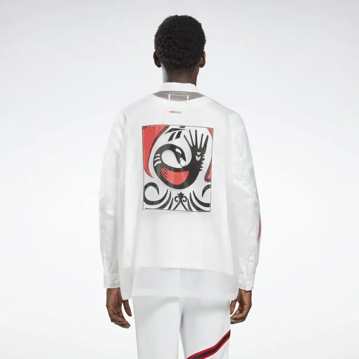 TShirts and Graphic Tees MensWomens Reebok By Pyer Moss Long Sleeve ButtonDown Shirt White
