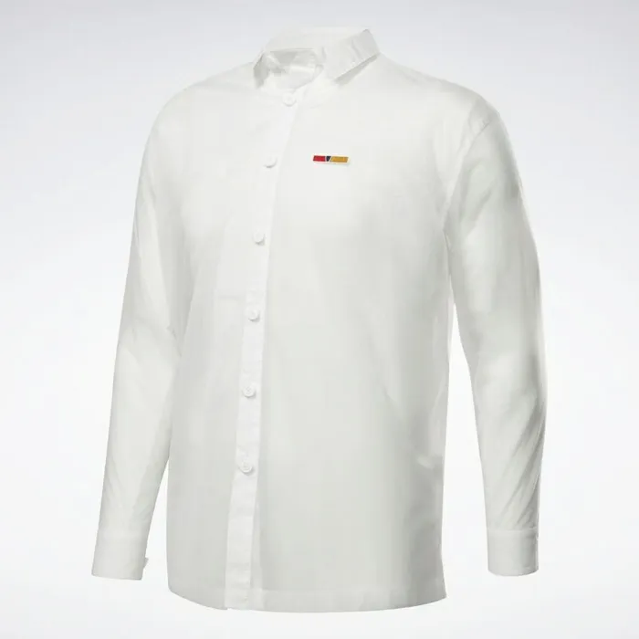 TShirts and Graphic Tees MensWomens Reebok By Pyer Moss Long Sleeve ButtonDown Shirt White
