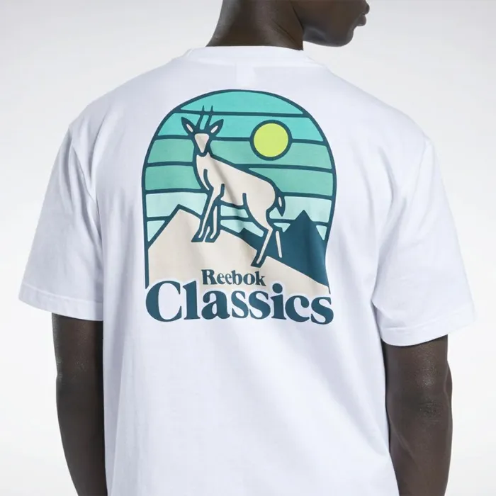 TShirts and Graphic Tees MensWomens Reebok Classics Camping Graphic TShirt White