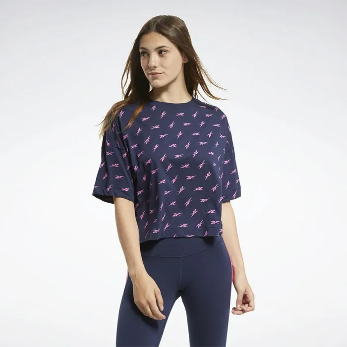 TShirts and Graphic Tees Womens Reebok Allover Vector Tee Vector Navy