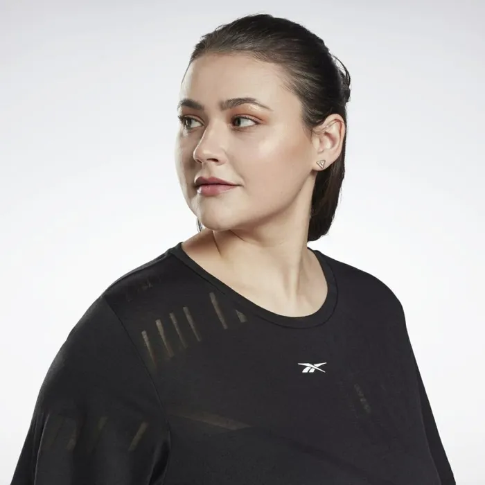 TShirts and Graphic Tees Womens Reebok Burnout TShirt Plus Size Black