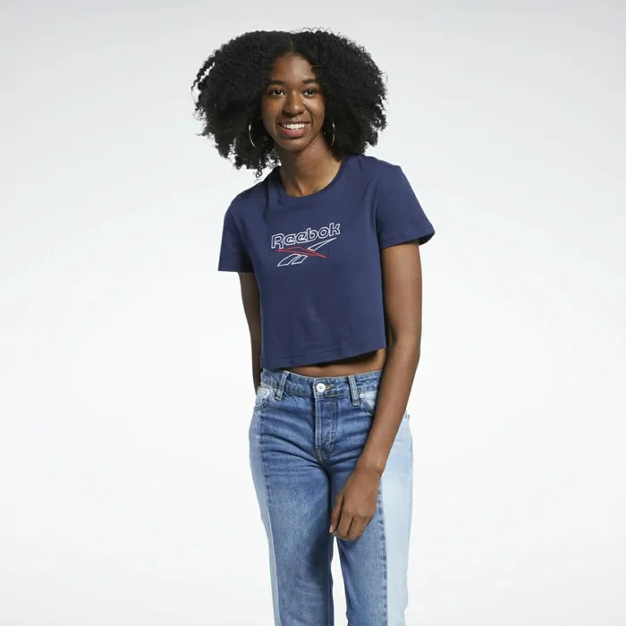 TShirts and Graphic Tees Womens Reebok Classics Foundation Big Logo TShirt Vector Navy TShirts and Graphic Tees Womens Reebok Classics Foundation Big Logo TShirt Vector Navy