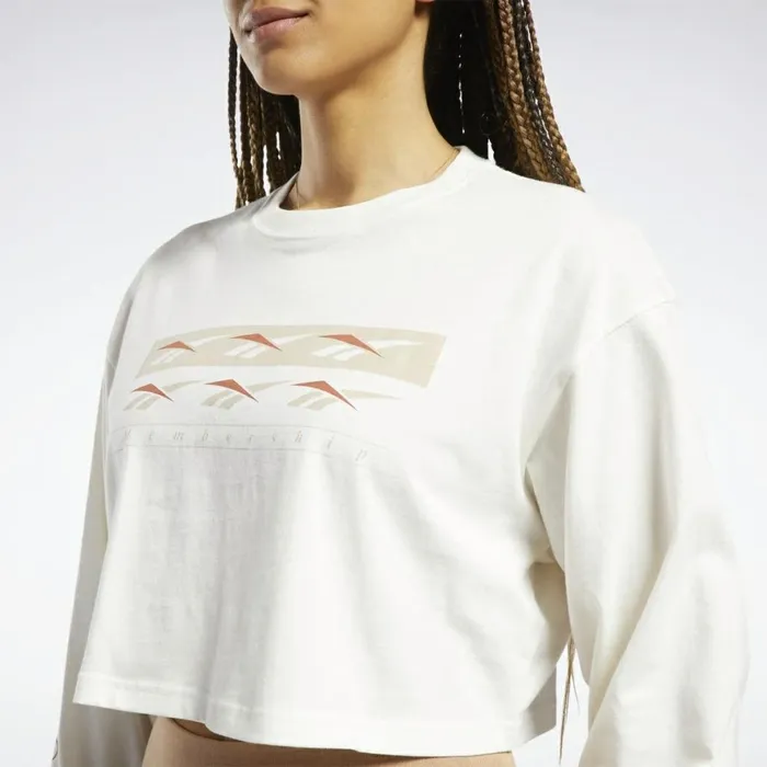 TShirts and Graphic Tees Womens Reebok Classics Long Sleeve Shirt Chalk