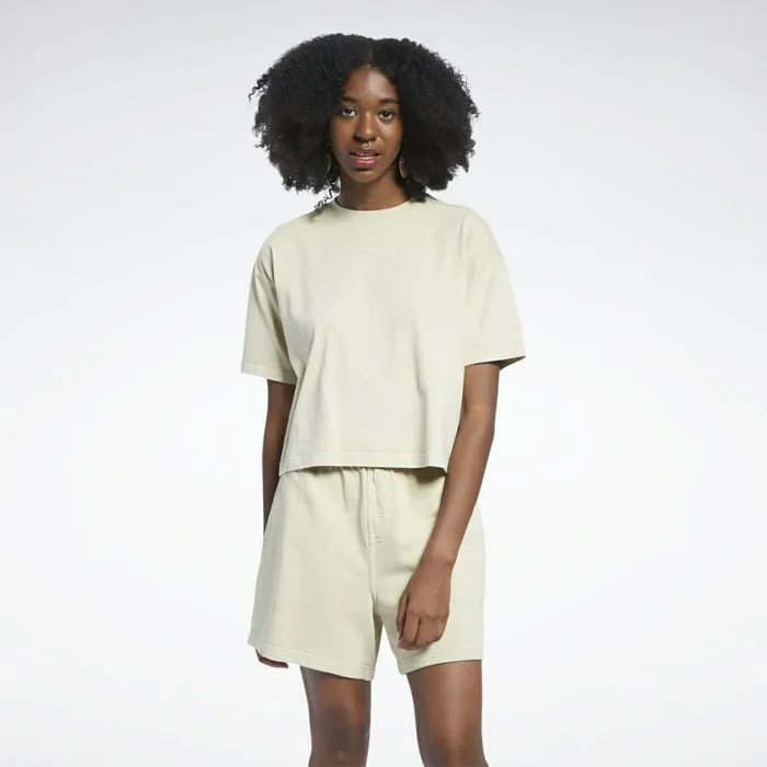 TShirts and Graphic Tees Womens Reebok Classics Natural Dye Cropped TShirt Stucco TShirts and Graphic Tees Womens Reebok Classics Natural Dye Cropped TShirt Stucco