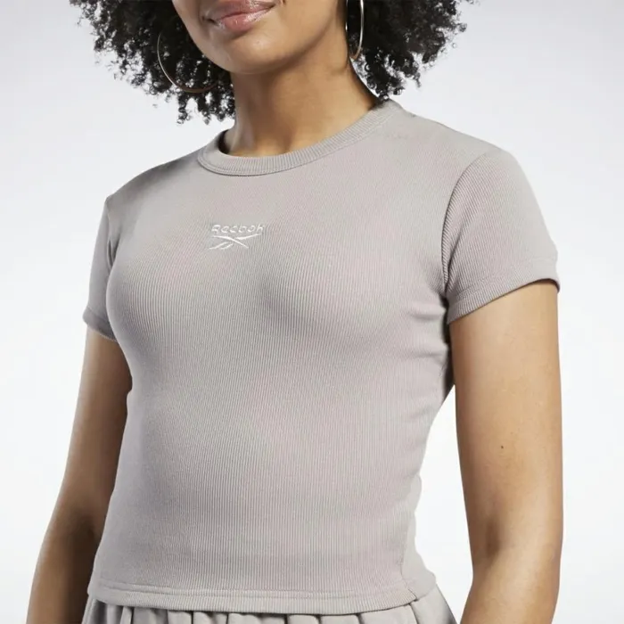 TShirts and Graphic Tees Womens Reebok Classics Ribbed TShirt Boulder Grey