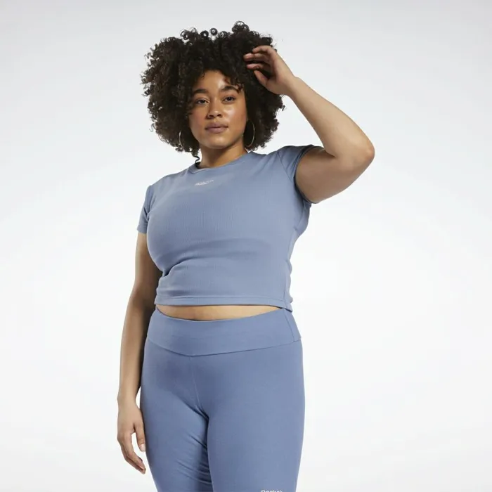 TShirts and Graphic Tees Womens Reebok Classics Ribbed TShirt Plus Size Blue Slate TShirts and Graphic Tees Womens Reebok Classics Ribbed TShirt Plus Size Blue Slate