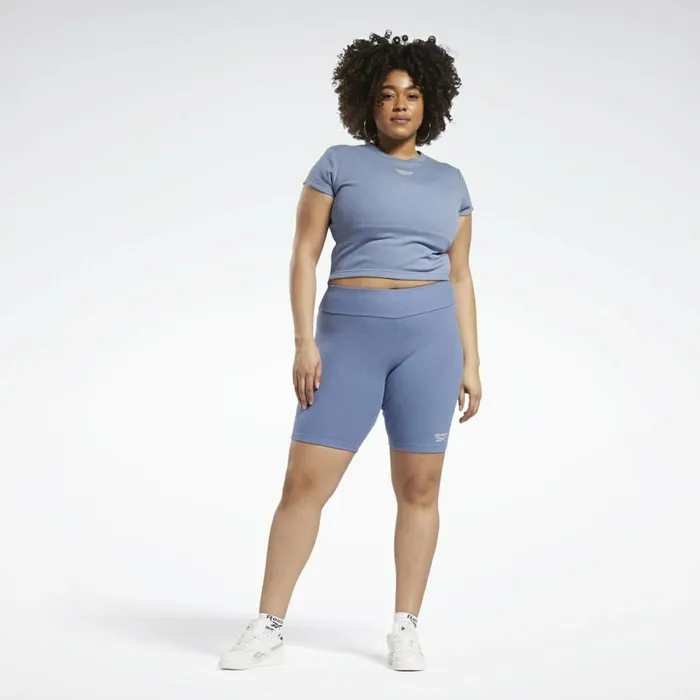 TShirts and Graphic Tees Womens Reebok Classics Ribbed TShirt Plus Size Blue Slate