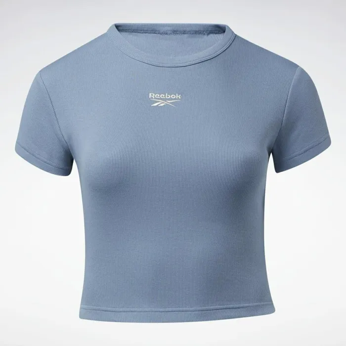 TShirts and Graphic Tees Womens Reebok Classics Ribbed TShirt Plus Size Blue Slate