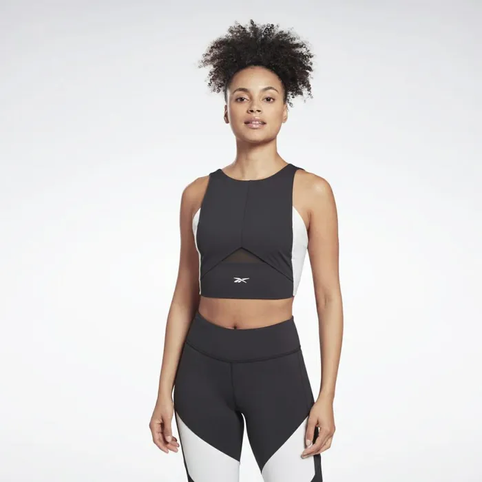 TShirts and Graphic Tees Womens Reebok Colorblock Crop Top Black