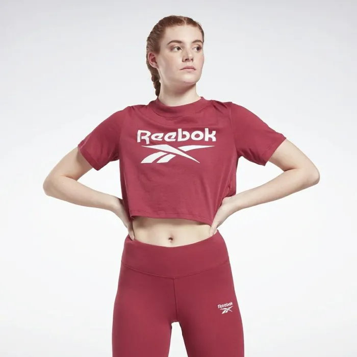 TShirts and Graphic Tees Womens Reebok Identity Cropped TShirt Punch Berry