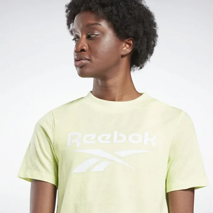 TShirts and Graphic Tees Womens Reebok Identity Cropped TShirt Semi Energy Glow