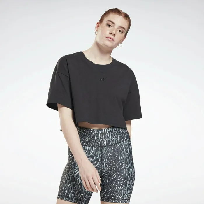 TShirts and Graphic Tees Womens Reebok Studio Cropped TShirt Black