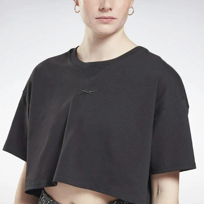 TShirts and Graphic Tees Womens Reebok Studio Cropped TShirt Black