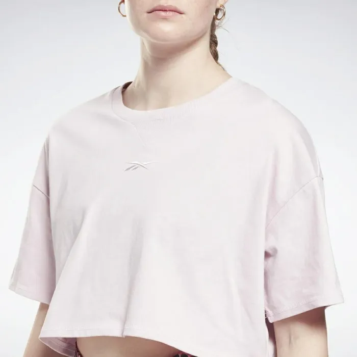 TShirts and Graphic Tees Womens Reebok Studio Cropped TShirt Frost Berry
