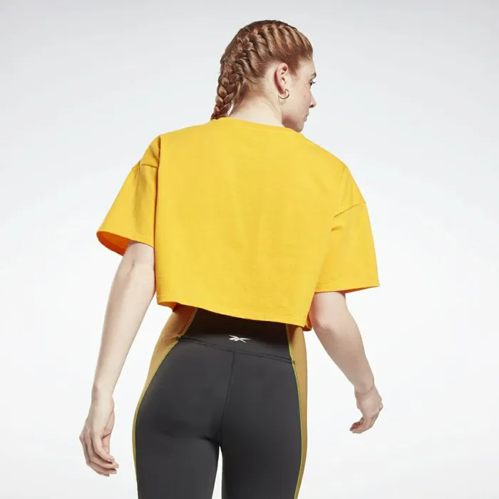 TShirts and Graphic Tees Womens Reebok Studio Cropped TShirt Semi Solar Gold