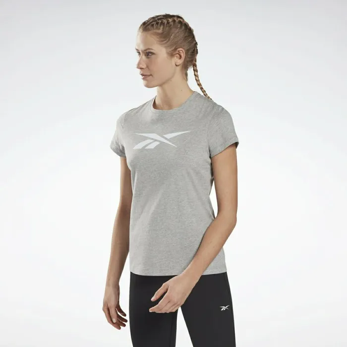 TShirts and Graphic Tees Womens Reebok Training Essentials Vector Graphic Tee Medium Grey Heather TShirts and Graphic Tees Womens Reebok Training Essentials Vector Graphic Tee Medium Grey Heather