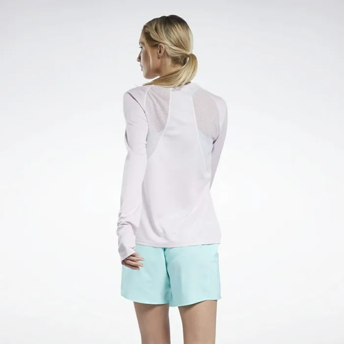 TShirts and Graphic Tees Womens Reebok Workout Ready Run Speedwick Long Sleeve TShirt Frost Berry