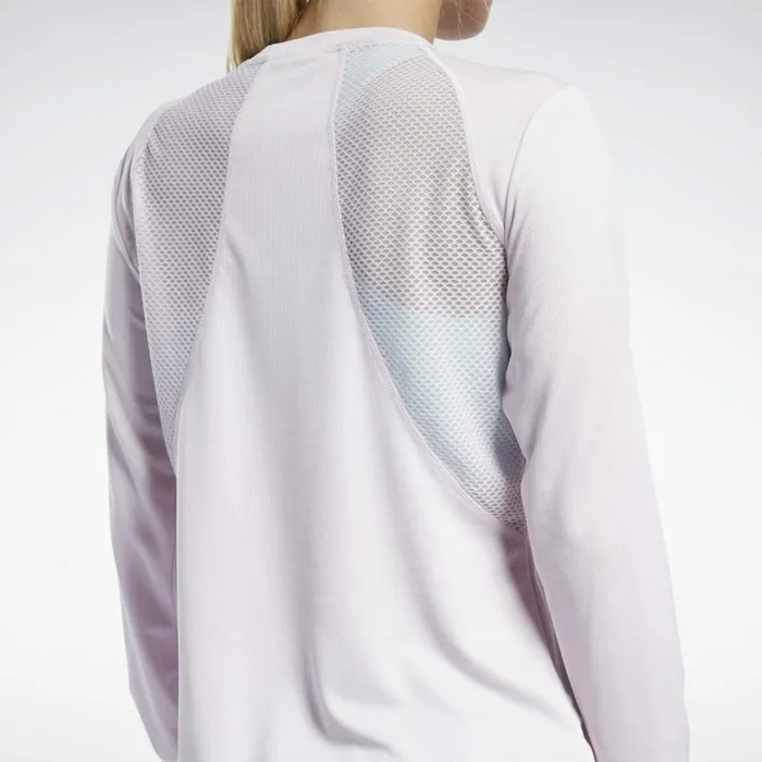 TShirts and Graphic Tees Womens Reebok Workout Ready Run Speedwick Long Sleeve TShirt Frost Berry