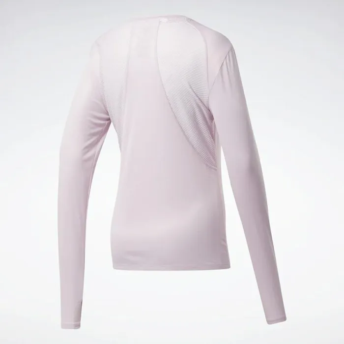 TShirts and Graphic Tees Womens Reebok Workout Ready Run Speedwick Long Sleeve TShirt Frost Berry