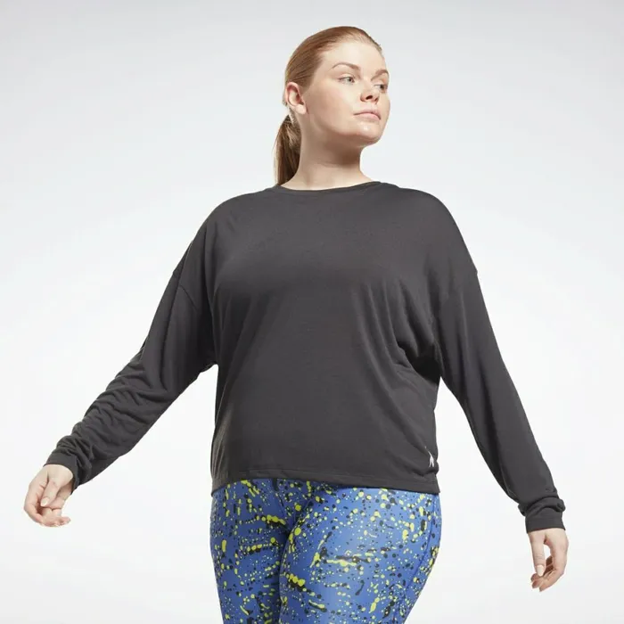 TShirts and Graphic Tees Womens Reebok Workout Ready Supremium Long Sleeve TShirt Plus Size Night Black TShirts and Graphic Tees Womens Reebok Workout Ready Supremium Long Sleeve TShirt Plus Size Night Black