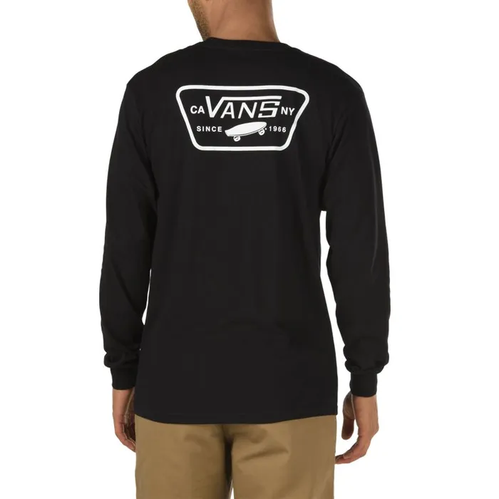 TShirts and Tanks Men Vans Full Patch Back Long Sleeve TShirt Blackwhite