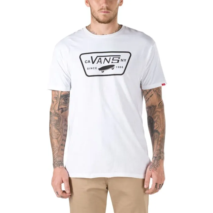 TShirts and Tanks Men Vans Full Patch TShirt Whiteblack