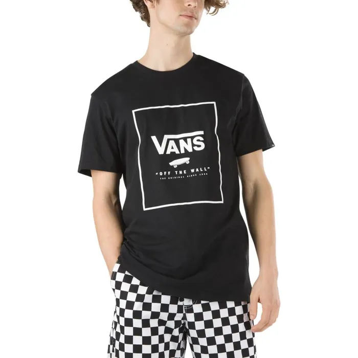 TShirts and Tanks Men Vans Print Box TShirt Blackwhite
