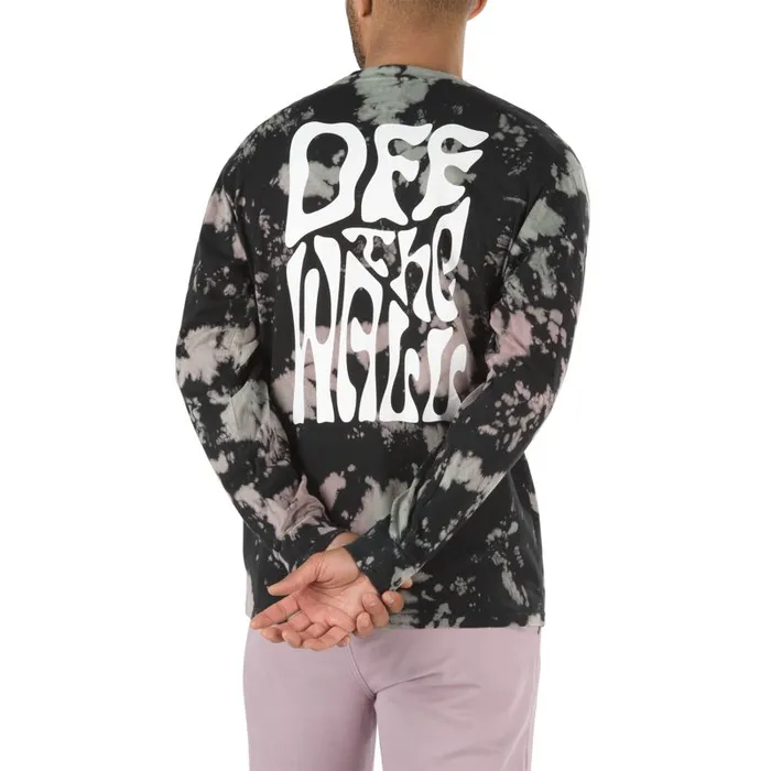 TShirts and Tanks Men Vans Wall Slide Tie Dye Long Sleeve TShirt Black Tie Dye