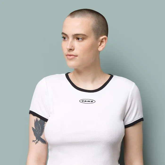 TShirts and Tanks Women Vans Grunge Glam Baby Tee White