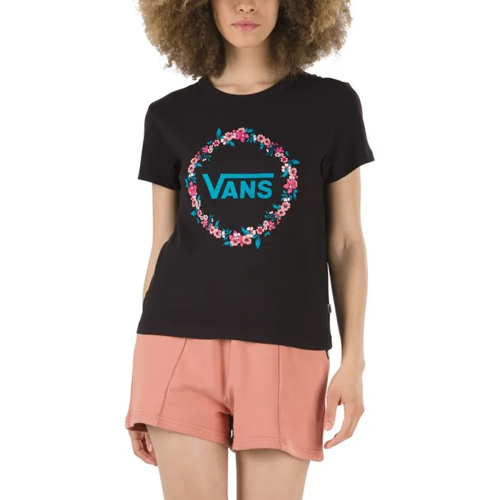 TShirts and Tanks Women Vans Wreath Edger Baby Tee Black