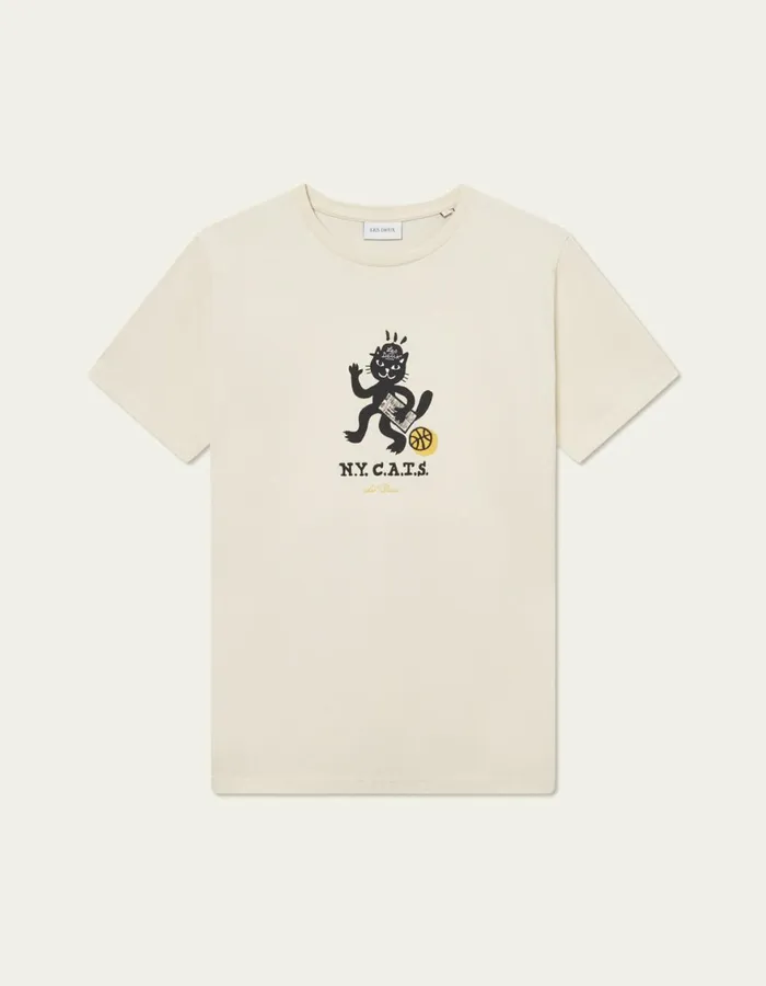 Tshirts Men Les Deux Bruno Cat TShirt 8211 Ivory