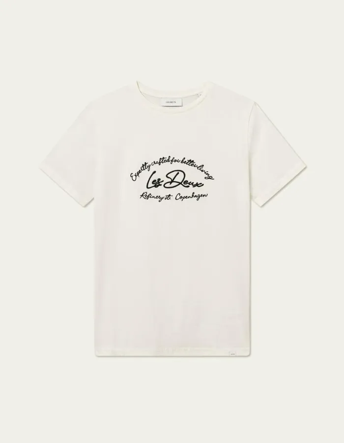 Tshirts Men Les Deux Camden TShirt 8211 Light IvoryBlack