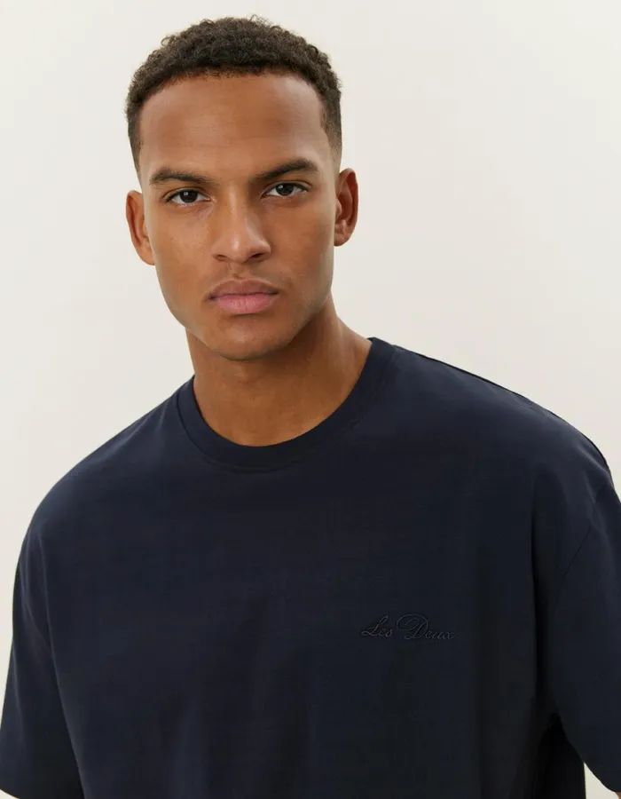 Tshirts Men Les Deux Crew TShirt 8211 Dark Navy