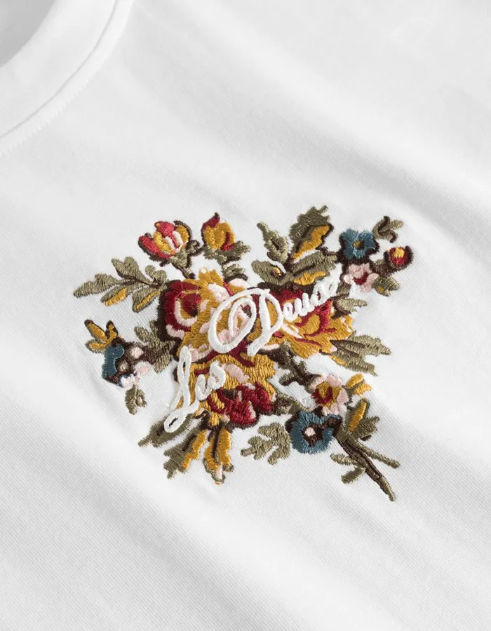 Tshirts Men Les Deux Fiore TShirt 8211 WhiteWhite