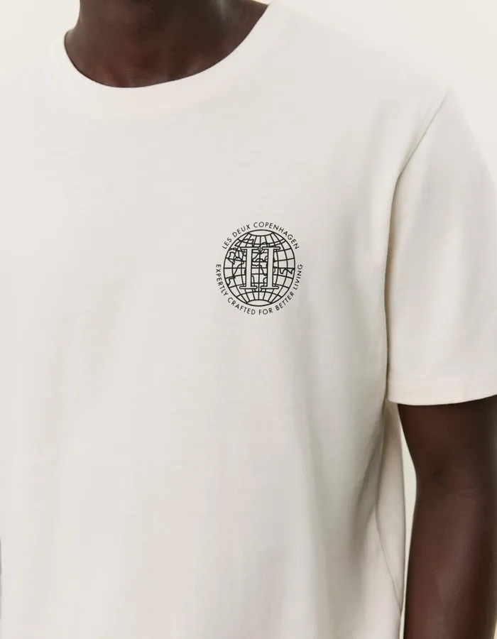 Tshirts Men Les Deux Globe TShirt 8211 IvoryBlack