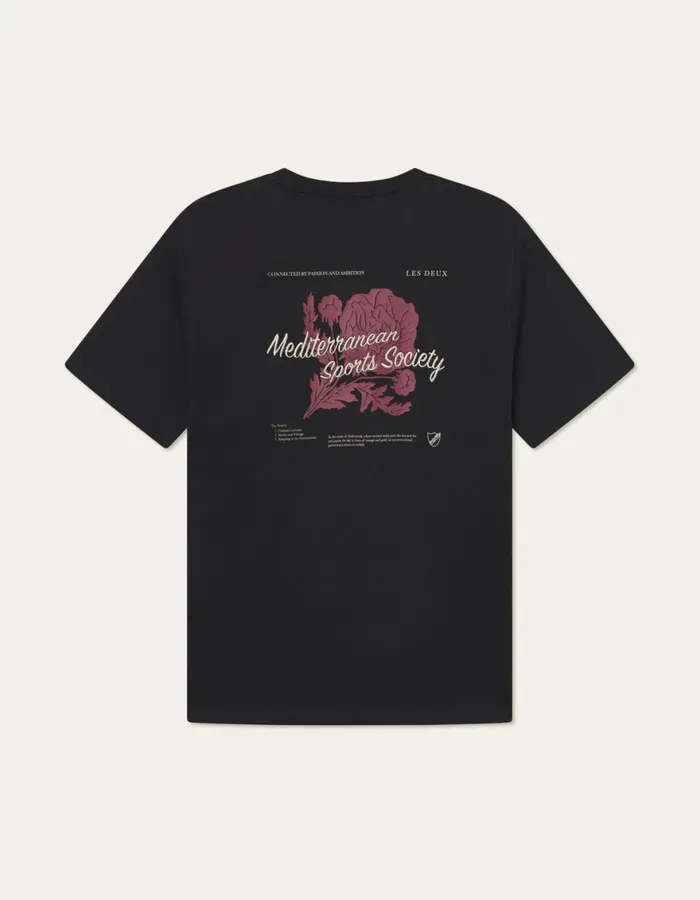 Tshirts Men Les Deux Mediterranean TShirt 8211 BlackBlack