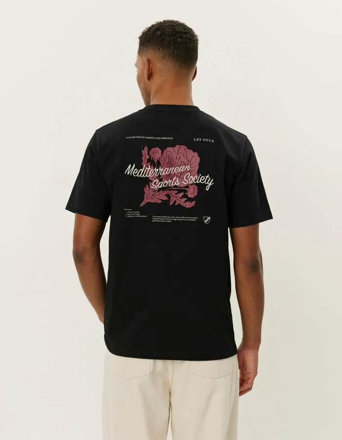 Tshirts Men Les Deux Mediterranean TShirt 8211 BlackBlack