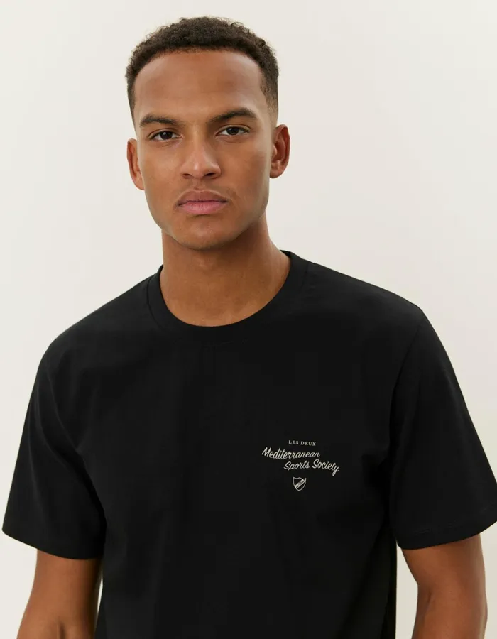 Tshirts Men Les Deux Mediterranean TShirt 8211 BlackBlack