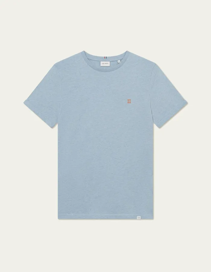 Tshirts Men Les Deux Norregaard TShirt 8211 Seasonal 8211 Bel Air Blue MelangeOrange