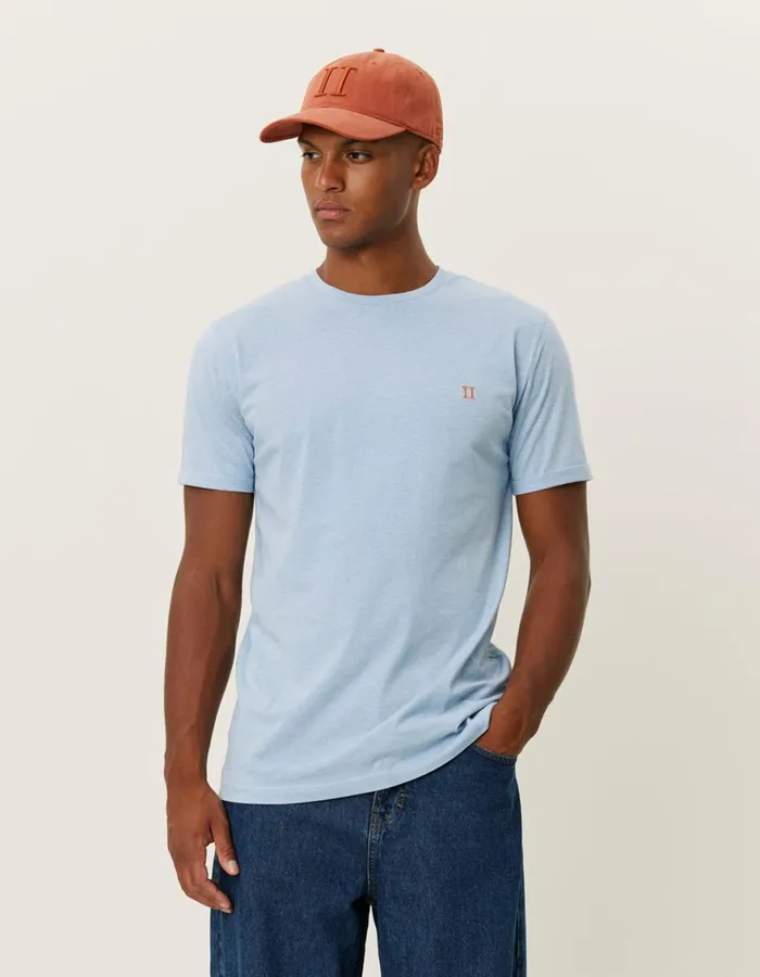 Tshirts Men Les Deux Norregaard TShirt 8211 Seasonal 8211 Bel Air Blue MelangeOrange