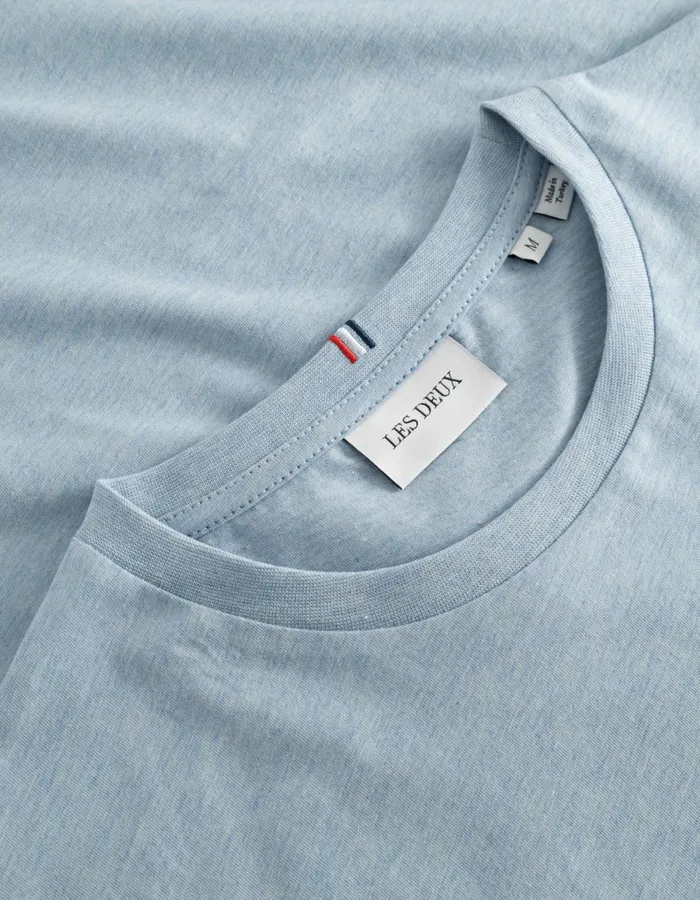 Tshirts Men Les Deux Norregaard TShirt 8211 Seasonal 8211 Bel Air Blue MelangeOrange