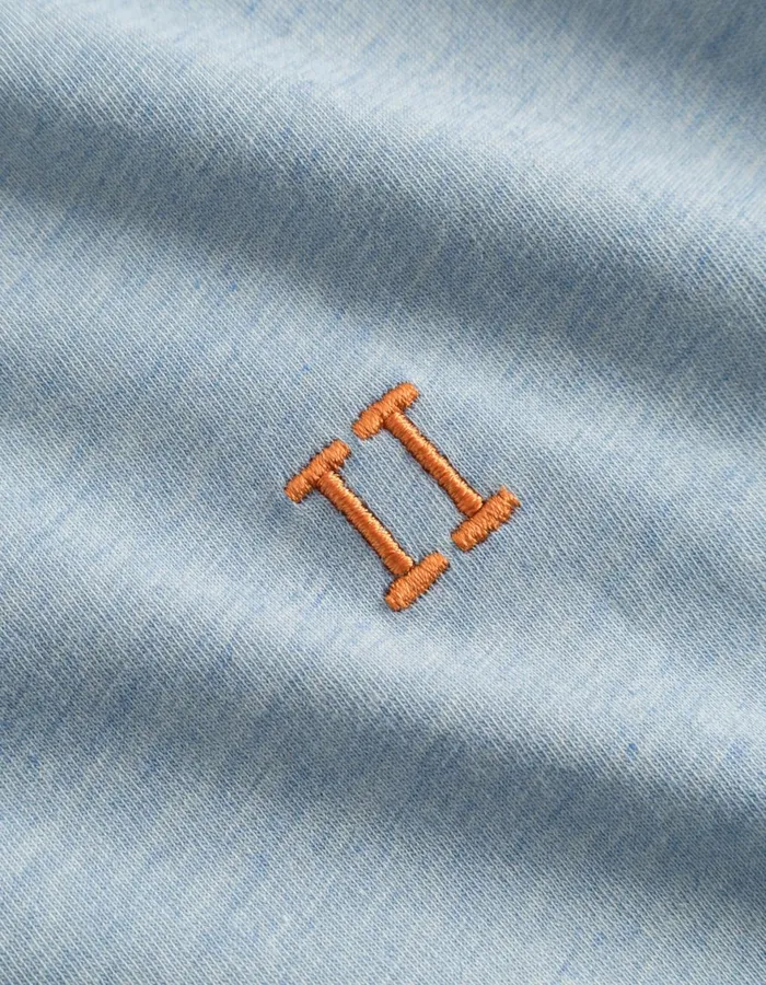 Tshirts Men Les Deux Norregaard TShirt 8211 Seasonal 8211 Bel Air Blue MelangeOrange