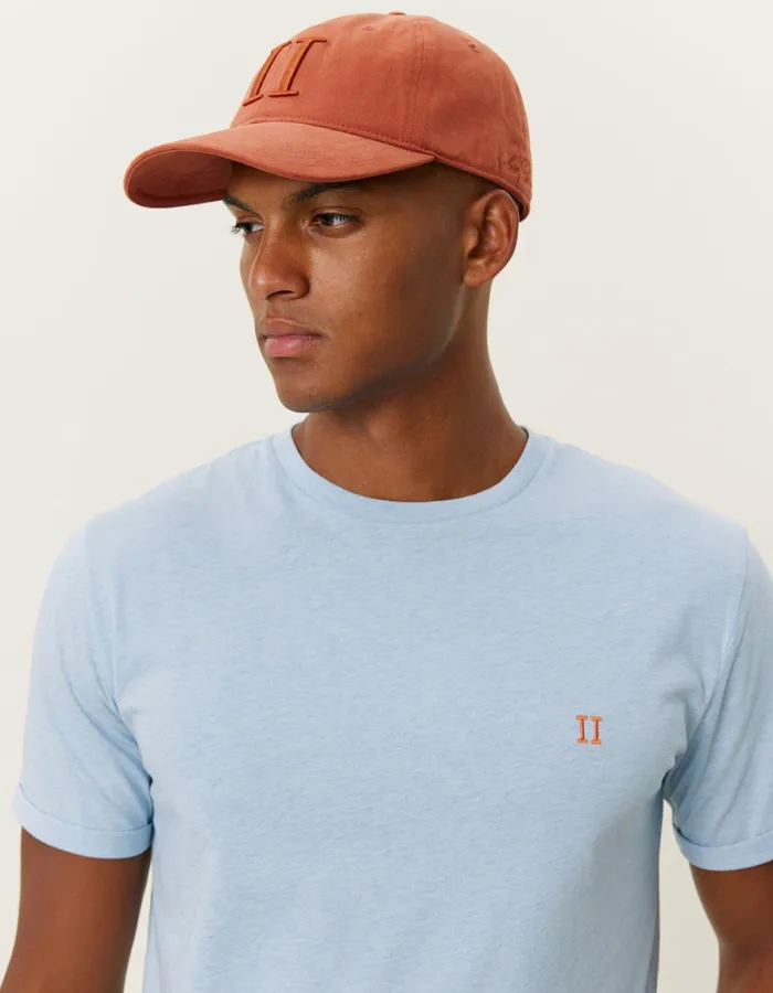 Tshirts Men Les Deux Norregaard TShirt 8211 Seasonal 8211 Bel Air Blue MelangeOrange